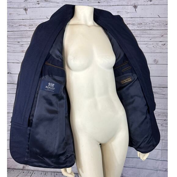 Bottoli Navy Wool Blazer Jacket With Detachable Brown Bib size 36 R - Picture 8 of 11